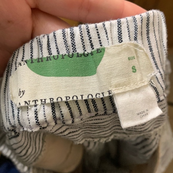 Anthropologie 100% Linen Striped Slouchy Fit Pant S - Picture 10 of 11